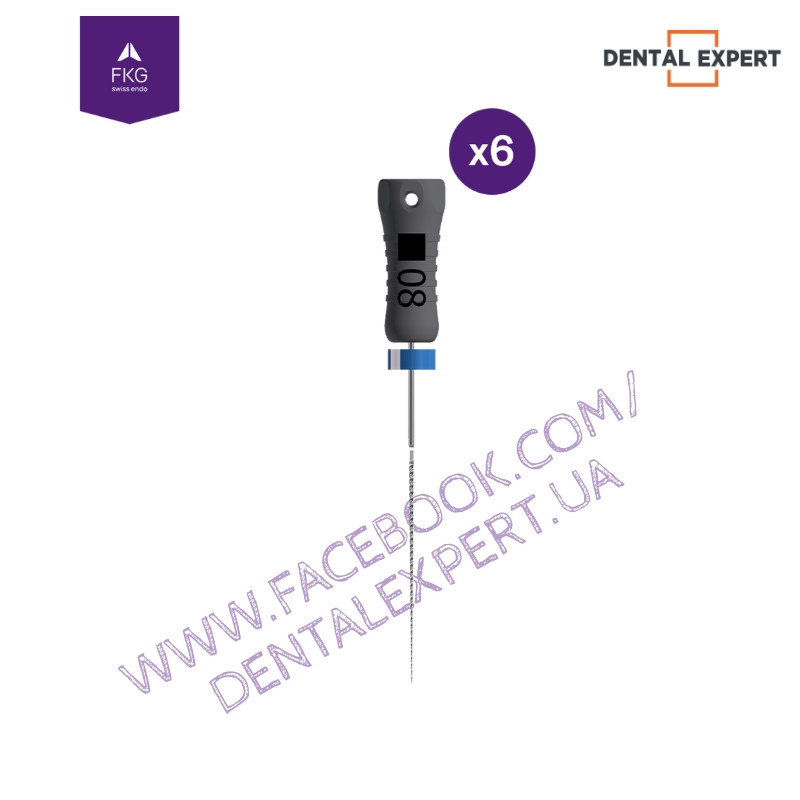 K-files #8, стальні, 6 шт. Ручні інструменти стальні